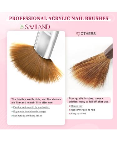 Saviland Acrylic Nail Brush Set - 4PCS Pink Leopard Print Brushes for Nail Extensions & Carving - Sizes 8/10/12/14 - Buy Online on SooperMarket.com