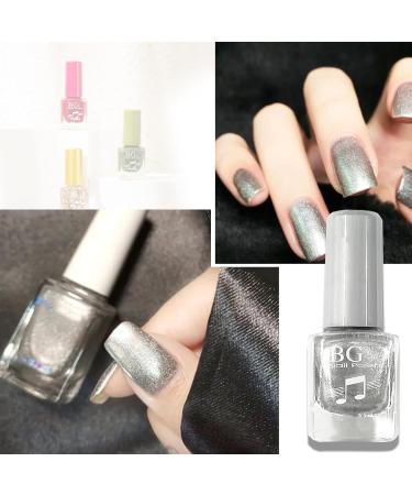 Silver Nail Polish Glitter Nail Polish - Quick Dry Breathable Nail Varnish - Holographic Metallic Mirror Effect No UV Needed Nail Polish Nail Art DIY Nail Salon for Women Girls at Home - Buy Online on SooperMarket.com