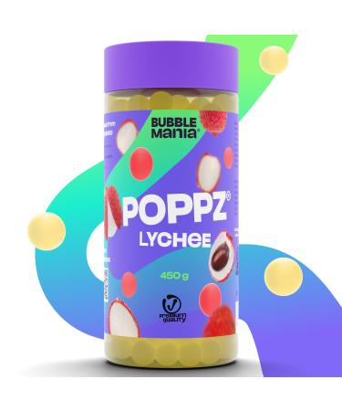 POPPZ Popping Boba Fruit Pearls for Bubble Tea - Fruit Bursting Tapioca Pearls by Bubble Mania | 450g (Lychee)
