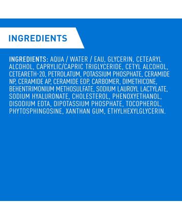 CeraVe Moisturizing Cream Daily Face Hands & Body Cream Moisturizer for Dry Skin With Hyaluronic Acid and Ceramides for Women and Men. Sensitive skin Oil-free Non-comedogenic Fragrance-Free 539 Grams 539 g (Pack of 1) Body Moisturizer - Buy Online on SooperMarket.com