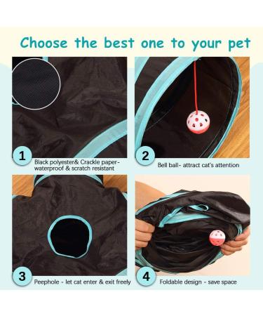 5-Way Collapsible Cat Tunnel Toy | Pet Playhouse with Storage Bag | Ideal for Cats, Puppies, Rabbits, Ferrets, Guinea Pigs | Indoor & Outdoor Use - Buy Online on SooperMarket.com