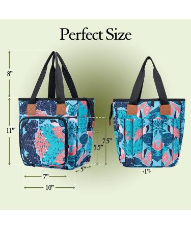 VICARKO Yarn Storage Tote Knitting Bag with Dividers, Pockets, Grommet Holes, Project Storage - Hawaii Blue Small - Buy Online on SooperMarket.com