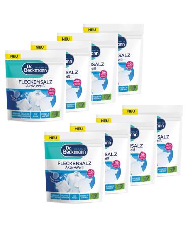 Dr. Beckmann Active White Stain Remover | for whiter laundry | works against more than 100 stains | including measuring spoon | 8x 400g pack of 8