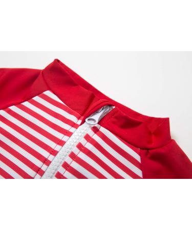 Bonverano Baby Girls UPF 50+ UV Protection Sunsuit with Sun Cap - Red Stripe, 6-9 Months - Buy Online on SooperMarket.com