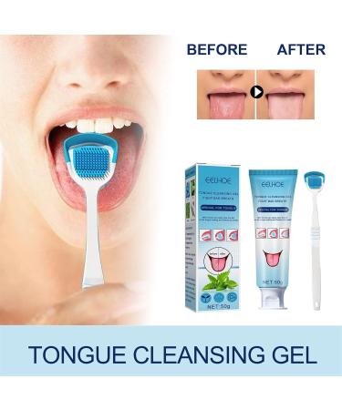 Facynde Tung Gel and Brush | Tongue Cleaner Gel Set for Fresh Breath | Mint Tongue Scraper & Oral Hygiene Solution - Buy Online on SooperMarket.com