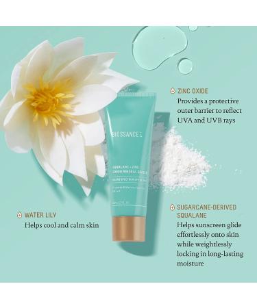 Biossance Squalane + Zinc Sheer Mineral Sunscreen SPF 30 PA+++: Lightweight and Non-Greasy Reef-Safe Sun Protection for Sensitive Skin (1.7 fl oz) - Buy Online on SooperMarket.com