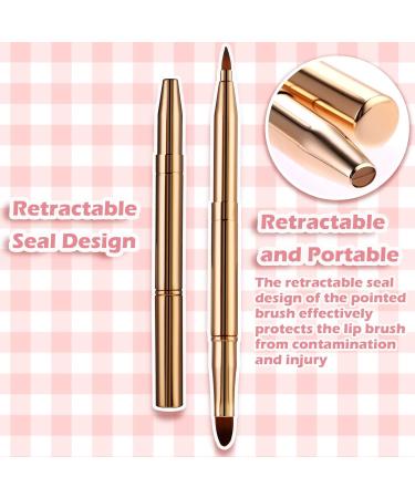 WLLHYF Professional Double Sided Retractable Lip Brush - Portable Travel Lip Makeup Applicator for Women and Girls (Gold) - Buy Online on SooperMarket.com