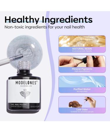 Modelones Cat Eye Gel Nail Polish 1PCS 15ml Rainbow Holographic 9D Silver Shimmer Velvet Glitter Gel Polish with Magnet Stick Soak Off LED Nail Art Manicure Salon DIY Home - Buy Online on SooperMarket.com