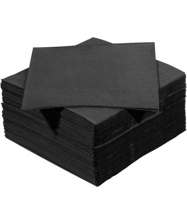 Black 2-Ply Disposable Beverage Napkins (300 Count) - Ideal for Bar, Cocktail, Weddings, Birthday - EU Made - Buy Online on SooperMarket.com