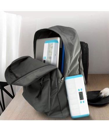Elderly Pill Box 7 Compartment Intelligent Sealed Alarm Pill Box Portable Electronic Pill Timer-Reminder-Dispenser with Digital Screen Pill Box for Vitamins Brown - Buy Online on SooperMarket.com