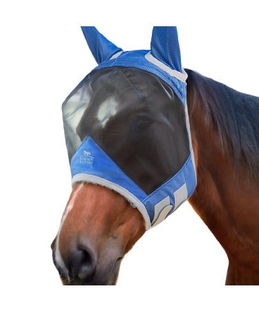 Harrison Howard Caremaster Pro Luminous Horses fly mask UV protection fleece padding with ear protection marine blau cold blood (XL) cold blood (XL) aquamarine
