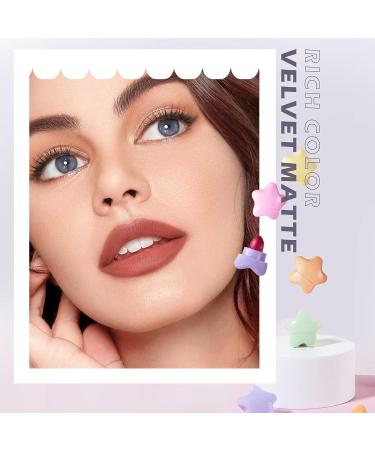 HOSAILY 6 Colors Mini Star Cute Matte Lipstick Set - Long Lasting Waterproof Nonstick Cup Makeup - 1 Ounce - Buy Online on SooperMarket.com