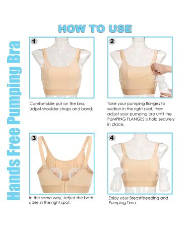 Hands-Free Pumping Bra - Adjustable Medium Beige Nursing Bra for Breast Pumping - Buy Online on SooperMarket.com