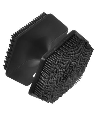 FOYTOKI Face Brush Face Exfoliator Facial Cleansing Brush Exfoliator Facial Wash Brush Facial Scrubber Exfoliator Facial Cleansing Brush for Blackhead Silicone Face Cleansing Brush 6.50X6.50X4.00CM Black