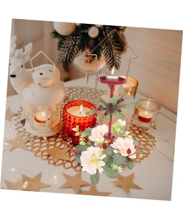 LIFKICH Artificial Garland Ornament Rings Wedding Decorations Candle Holders Candlesticks Eucalyptus Boho Decor Candle Wreath Wedding Party Decoration Plastic Front Door Flowers Picture 1 23.00X23.00X8.00CM - Buy Online on SooperMarket.com