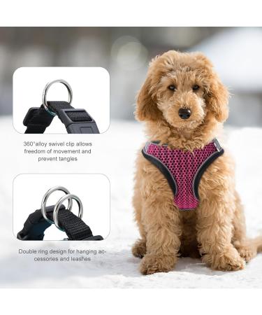 Ankilo Upgraded Harness with Leash Set Escape Proof Dog Vest Harnesses Vest Harnesses with Soft Mesh and Reflective Bands No Pull Small Dog Harness for Cats and Small Dogs (Rose-red S) - Buy Online on SooperMarket.com