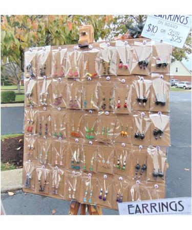 150 Earring Cards with Self-Seal Bags and Kraft Paper Tags - Brown - Buy Online on SooperMarket.com