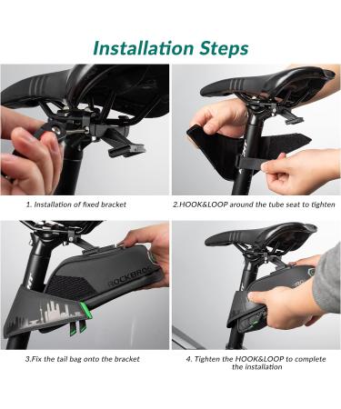 Rockbros Waterproof Bike Saddle Pocket Bag - MTB Racing 1L/1.5L Shockproof Rear Light Holder | International Shipping - Buy Online on SooperMarket.com