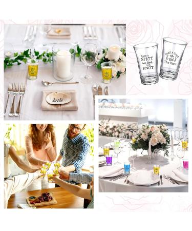 Zubebe 72 Pieces 'We Tied the Knot' Acrylic Shot Glasses for Wedding Guests - Bridal Party Favors (9 Styles) - Buy Online on SooperMarket.com