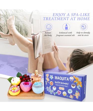 Bathing Bombs Gift Set - 8 Pieces for Mental Relaxation & Stress Relief | Perfect Valentine's Birthday & Christmas Gifts for Women - Buy Online on SooperMarket.com