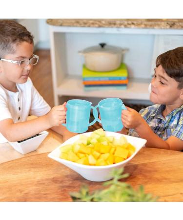 TalkTools Recessed Plastic Lid Cup with Handles - Break Resistant & Self-Feeding - BPA Free - Light Blue (2 Lids) - Buy Online on SooperMarket.com