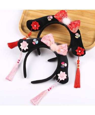 JSGHGDF Ancient Chinese HeadBand Hair Hoop Chinese Style Headband Chinese Girl for Hair Accessories Flat Red - Buy Online on SooperMarket.com