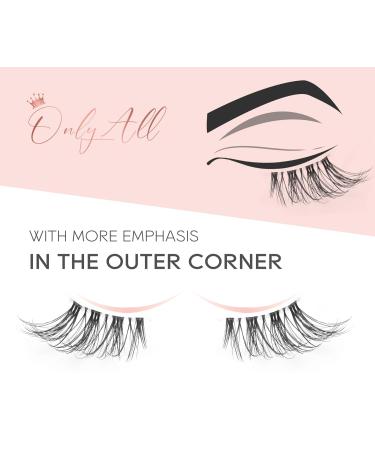 Natural Look Half False Wispy 3D Faux Mink Lashes - 7 Pairs C03 Pack | Clear Band Half Eyelashes in Various Lengths (6MM-15MM) - Buy Online on SooperMarket.com