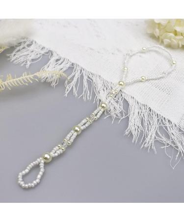 Buy Bethynas Boho Pearl Barefoot Sandals Summer Beach Ankle & Toe Ring Foot Jewelry for Women & Girls | Perfect Bridal Wedding Accessory Style 4 - Buy Online on SooperMarket.com
