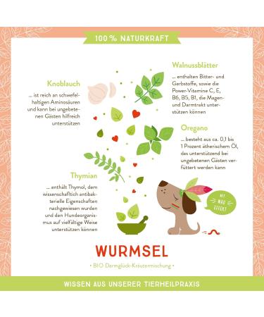 Anicanis Bio Herbal Mix Wurmsel for Dogs - Organic Intestinal Support & BARF Feed Additive - 100g Dried Herbs - Buy Online on SooperMarket.com