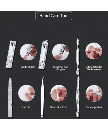 20-Piece Stainless Steel Manicure & Pedicure Kit with Travel Case - Buy Online on SooperMarket.com
