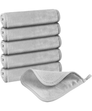 URAQT 6 Pack Face Cloths Make Up Remover 7.87 * 7.87in Soft Microfibre Face Wipes for Reusable Makeup Remover Cloth Washable Ultra Soft Facial Cleansing Wipe Cloths (Grey) 6 Pcs-Grey - Buy Online on SooperMarket.com