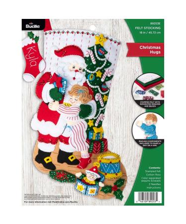 Bucilla Hugs  Felt Applique Christmas Stocking Kit  18 (89253E)