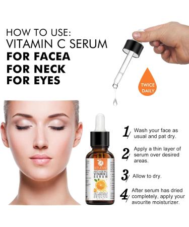 Vitamin C Serum - Anti Aging Face Serum with Vitamin C - Anti-Dark Spots & Brightening Serum with Hyaluronic Acid - Vitamin C Serum For Dull Tired - Vit E Oil Women/Men - Buy Online on SooperMarket.com