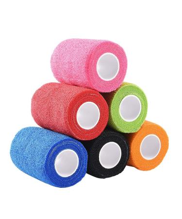 6Pcs Cohesive Bandage Pet Vet Bandaging Tape Self Adherent Bandage Wrap