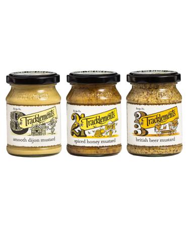 Mustard Bundle with Tracklements Smooth Dijon Mustard 140g Spiced Honey Mustard 140g and British Beer Mustard 140g (Pack of 3)