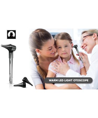 Dr Mom Slimline Stainless LED Pocket Otoscope - Third Generation with Soft White Natural Hue Light Spectrum - Clamshell Packaging - Buy Online on SooperMarket.com