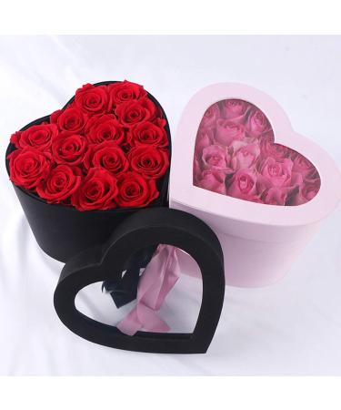 RENGTIN Heart-Shaped Paper Mache Box with Lid & Ribbon - Pink | Ideal for Packaging, Crafting, Storage - Perfect for Jewelry, Cosmetics & Gifts - Buy Online on SooperMarket.com