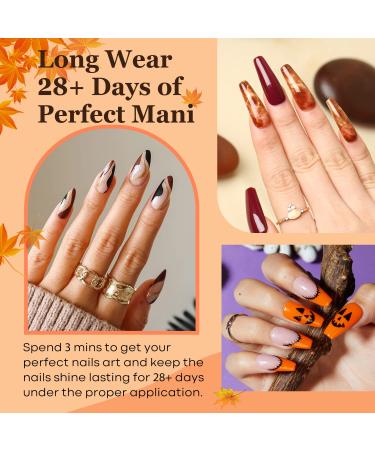 Modelones 32 Pcs Fall Orange Halloween Pumpkin Dip Powder Nail Kit with 20 Colors - Perfect for Nail Art Manicure Beginner DIY Salon - A1 Autumns Finest - Buy Online on SooperMarket.com