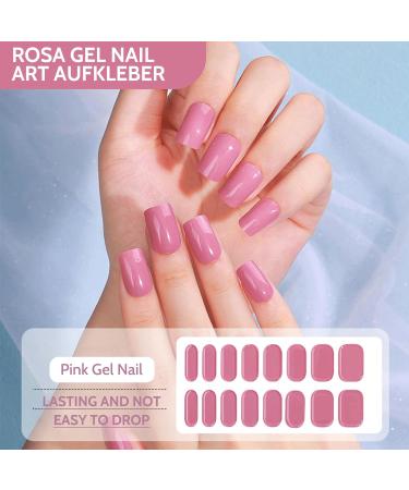16 PCS Purple Gel Nail Polish Stickers - Full Wraps for Women & Girls | Cured Gel Nail Strips Decoration (BSG-0296-rosa) - Buy Online on SooperMarket.com