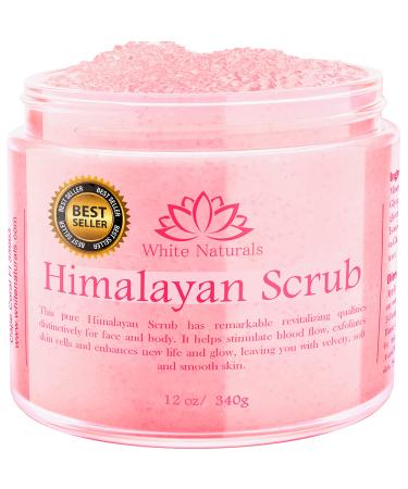 Himalayan Salt Body Scrub  Pink Body Scrub Exfoliator For Women  Exfoliating Shower Scrub for Soft Skin  Pure Face Scrub Removes Dead Skin Cells  Natural Foot Exfoliation Scrub By White Naturals12 oz Himalayan salt scrub