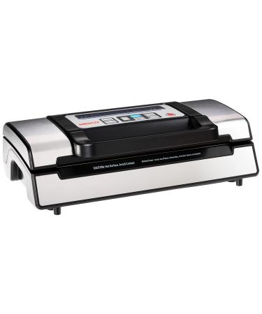 Nesco Deluxe Food VS-12 Vacuum Sealer, 130 Watts, Kit Bags & Viewing Lid, Compact, Silver