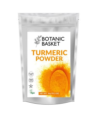 Botanic Basket Turmeric Powder 1 kg (1000 grams) Min 5% Curcumin Content Made with 100% Natural Turmeric Root Powder Haldi Powder 1 kilograms