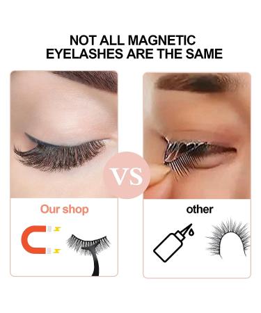 BILEYCHA Upgrade 3D Natural Magnetic Eyelashes Kit - 10 Pairs, 2 Magnetic Eyeliners included, Glue-free Application - Buy Online on SooperMarket.com
