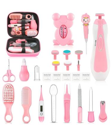 Baby Healthcare and Grooming Kit Portable Baby Safety Care Set Baby Essentials kit for Newborn (Pink 26 in 1)