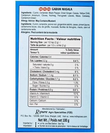 MDH Garam Masala Spice Blend - 3.5 oz | Authentic Indian Cooking Spice - Buy Online on SooperMarket.com
