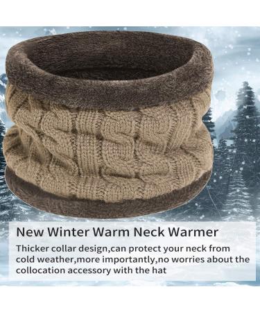 Aisprts Kids Winter Beanie Hat and Scarf Set - Knitted Thermal Fleece Lining - Khaki - Buy Online on SooperMarket.com
