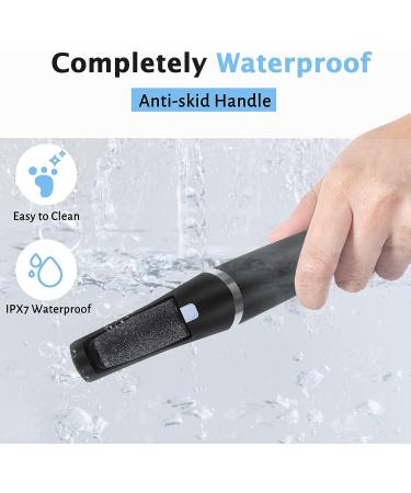 Rechargeable Electric Foot Callus Remover Kit | Waterproof Pedicure Tool with 4 Grinding Heads | Foot Care for Dead Skin | Ideal Gift - Black - Buy Online on SooperMarket.com