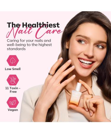 Modelones 15ml 8-in-One Nail Ridge Filler Strengthener Base Coat Nail Polish Repair Nail Growth Treatment for Thin and Damaged Nails Pink - Buy Online on SooperMarket.com