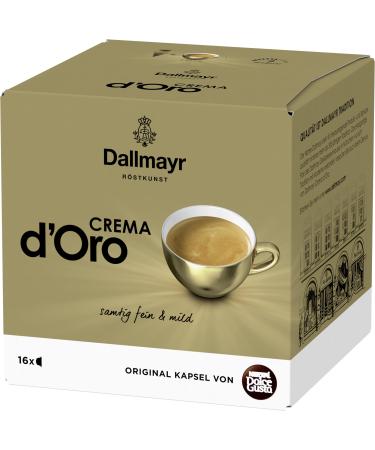 Nescaf Dolce Gusto Dallmayr Crema d Oro |16 coffee capsules |100% Arabica beans |Fine crema and full -bodied aroma |Fast preparation |Aroma sealed capsules |1 pack (1 x 16 capsules) 120 g (1 Pack)