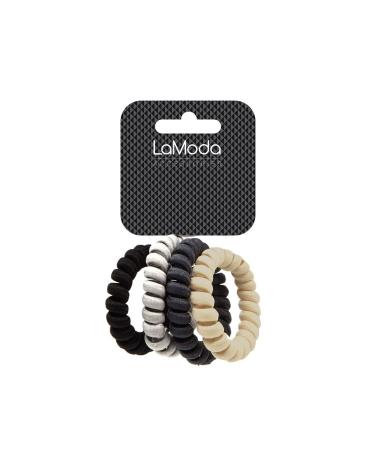 LaModa Neutral Fabric Knot Free Ponytails Black Slate Grey Cream 4 Pack